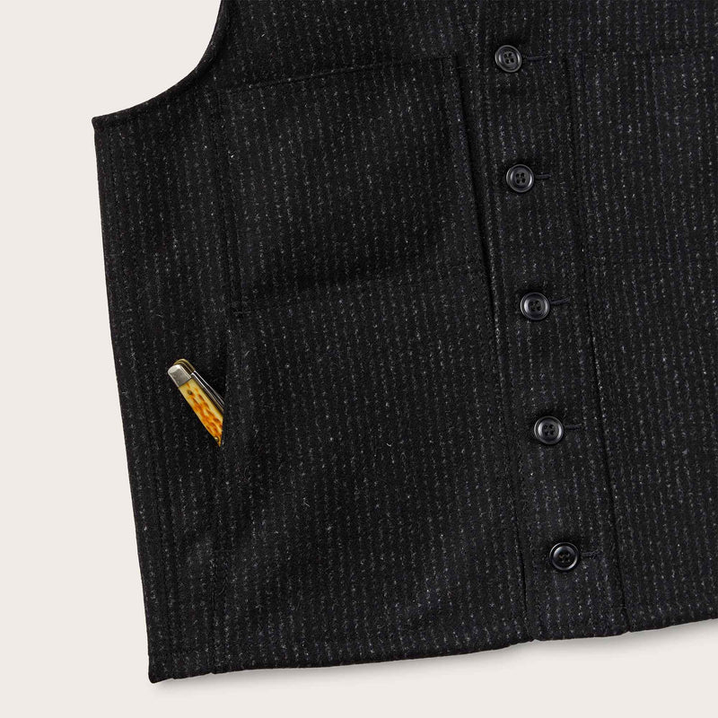 Mackinaw wool vest par Filson | Black charcoal rope stripe (Grey)