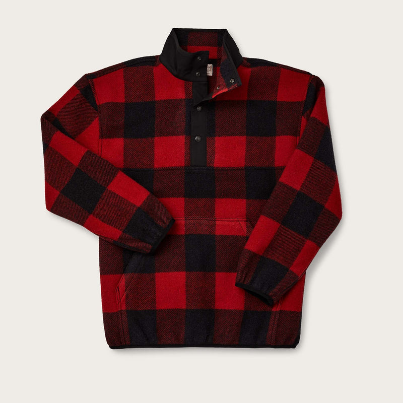 Okanogan wool pullover par Filson | Red black buffalo check (Red)