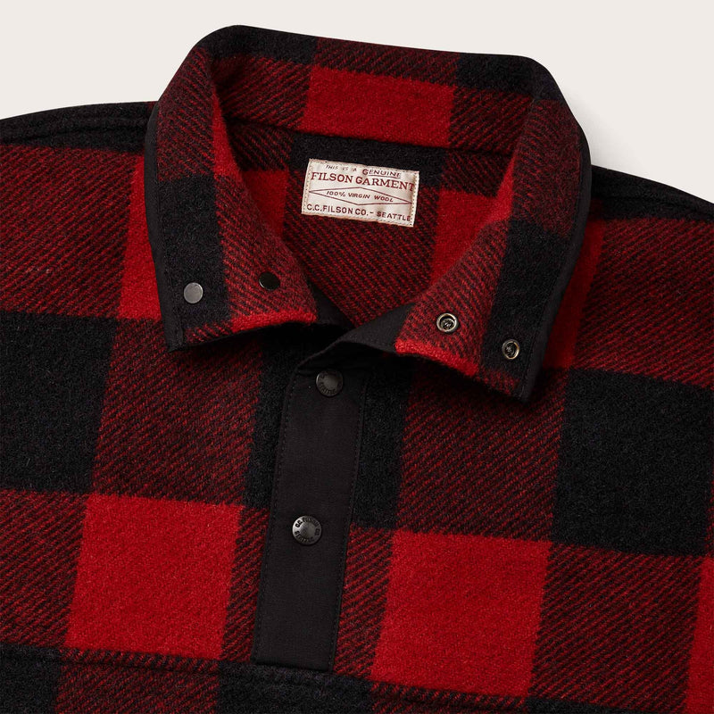 Okanogan wool pullover par Filson | Red black buffalo check (Red)