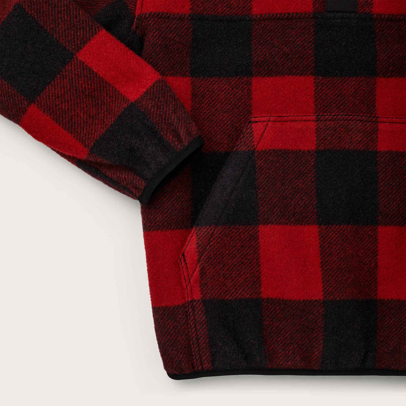 Okanogan wool pullover par Filson | Red black buffalo check (Red)