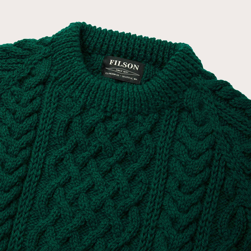 Wool fisherman's sweater par Filson | Hemlock (Green)