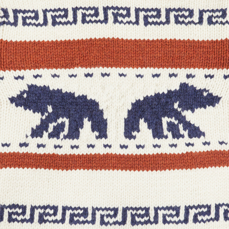 Hand-knit cardigan by Filson | White/orange/blue/gr (Multicolour)