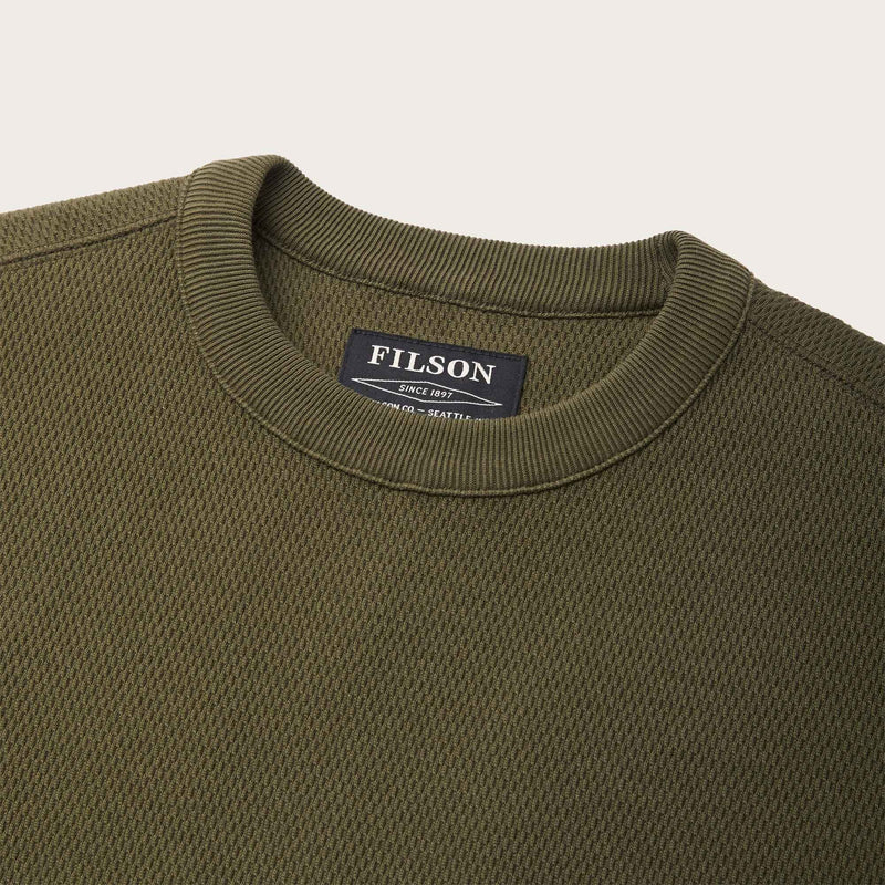 Waffle knit thermal crew par Filson | Mossy rock (Green)