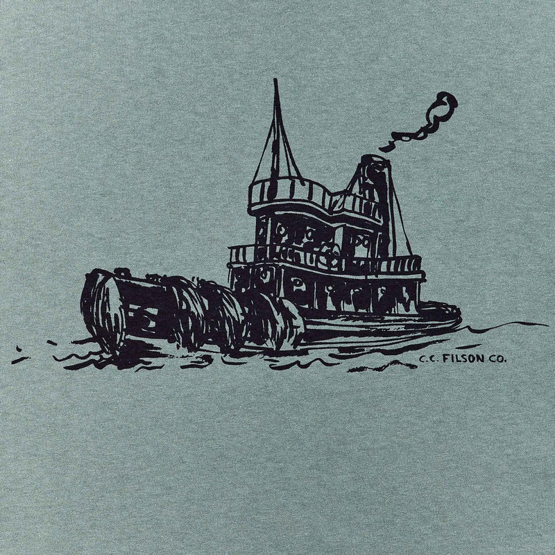S/s pioneer graphic t-shirt par Filson | Smoke green/towboat (Green)