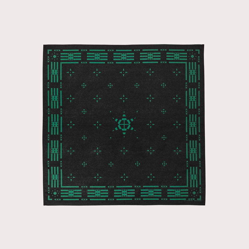 Navigator bandana by Filson | Black / teal stars (Black)