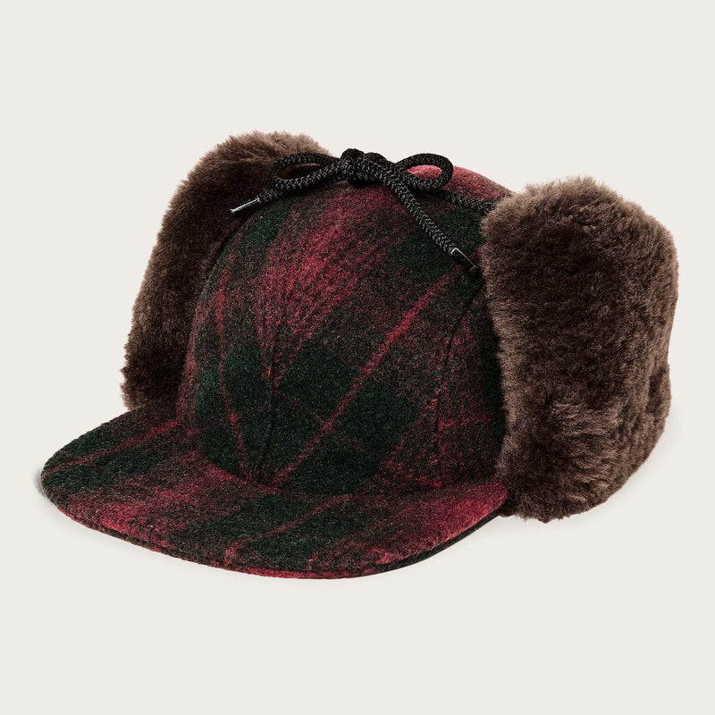 Double mackinaw wool cap by Filson | Burgundy / dark oliv (Red)