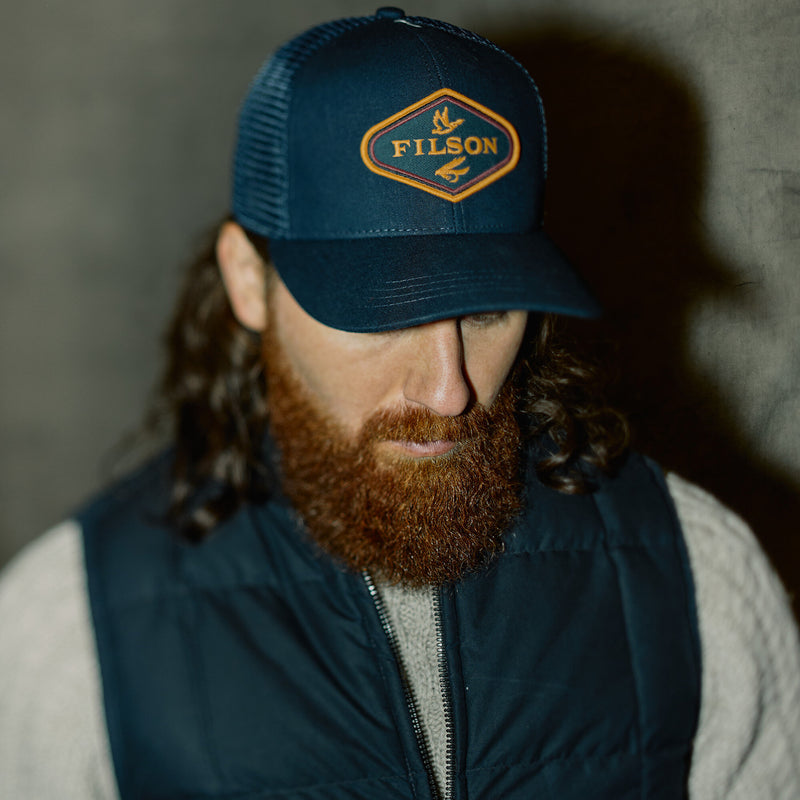 Logging Cap Logger mesh cap by Filson | Navy / fowl fly (Blue)