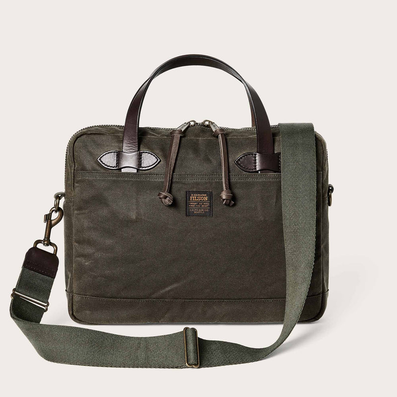 Tin cloth compact briefcase by Filson | Otter green (Green)