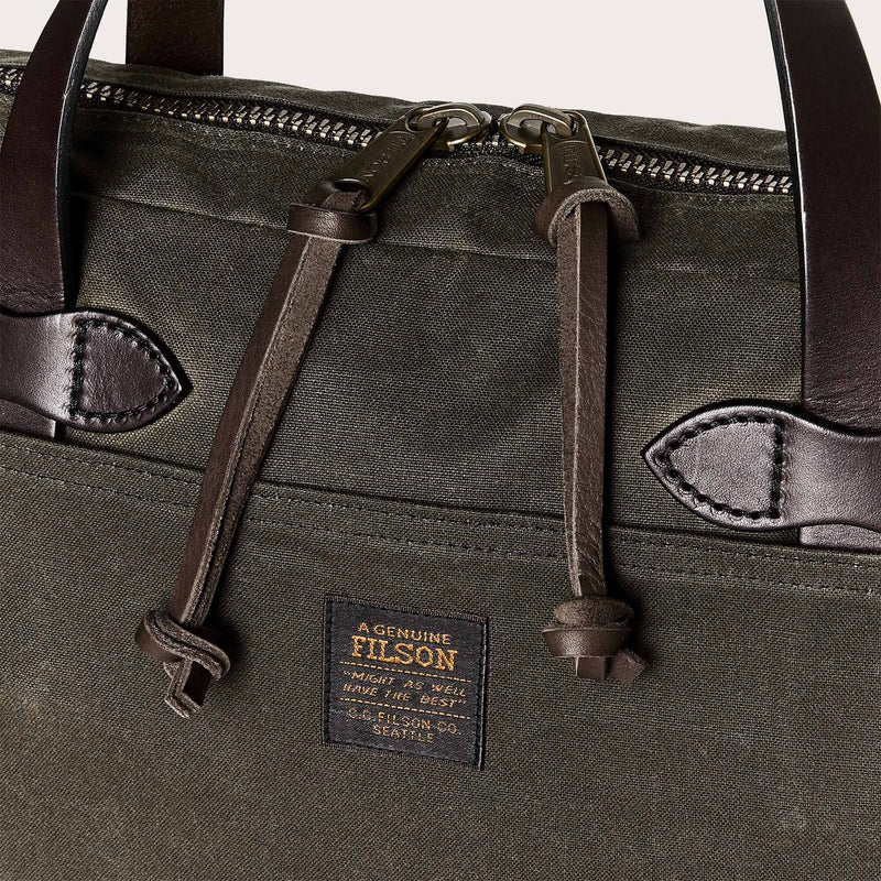 Tin cloth compact briefcase by Filson | Otter green (Green)