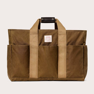 Tin cloth open supply tote by Filson | Dark tan (Beige)