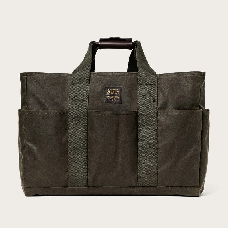 Tin cloth open supply tote by Filson | Otter green (Green)