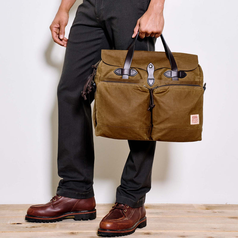 24 hour tin cloth briefcase by Filson | Dark tan (Beige)