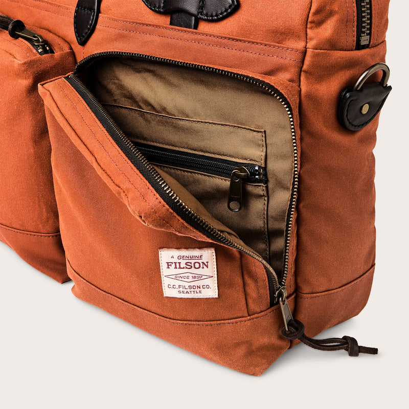 24 hour tin cloth briefcase by Filson | Rust (Red)