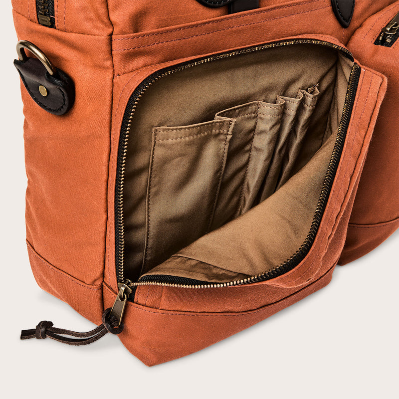 24 hour tin cloth briefcase by Filson | Rust (Red)