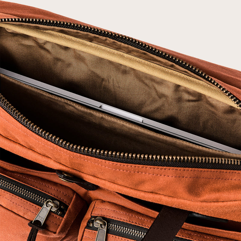 24 hour tin cloth briefcase by Filson | Rust (Red)