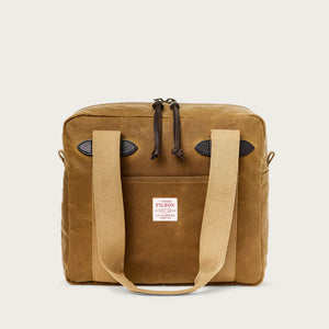 Tin cloth zipper tote bag by Filson | Dark tan (Brown)