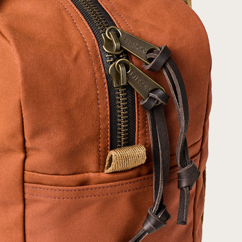 Tin cloth zipper tote bag by Filson | Rust (Red)