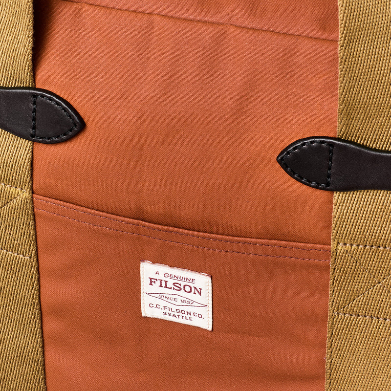 Tin cloth zipper tote bag by Filson | Rust (Red)