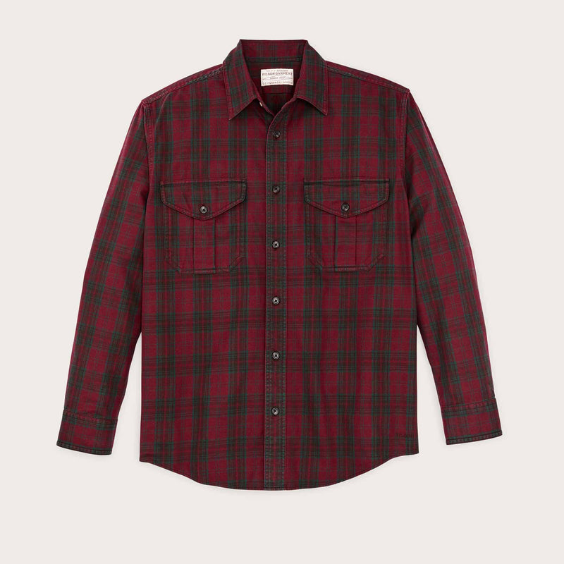 Lightweight alaskan guide shirt by Filson | Green / red plaid (Red)