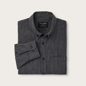 Chambray button-down shirt by Filson | Navy hickory stripe (Blue)