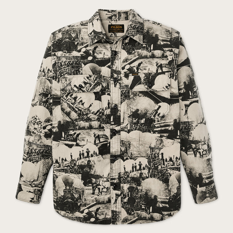 Field flannel shirt by Filson | Vintage khaki print (Beige)
