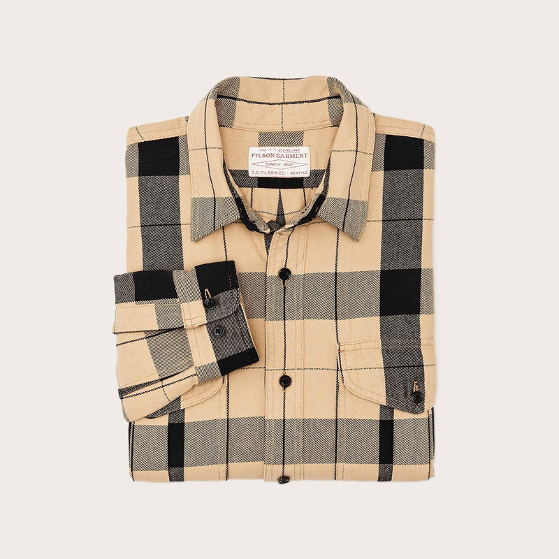 Vintage wash alaskan guide shirt by Filson | Tan / black plaid (Beige)