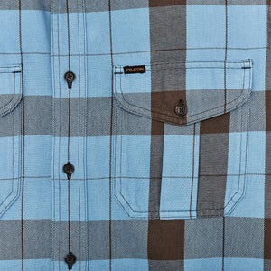 Vintage wash alaskan guide shirt by Filson | Blue / dark brown pl (Blue)