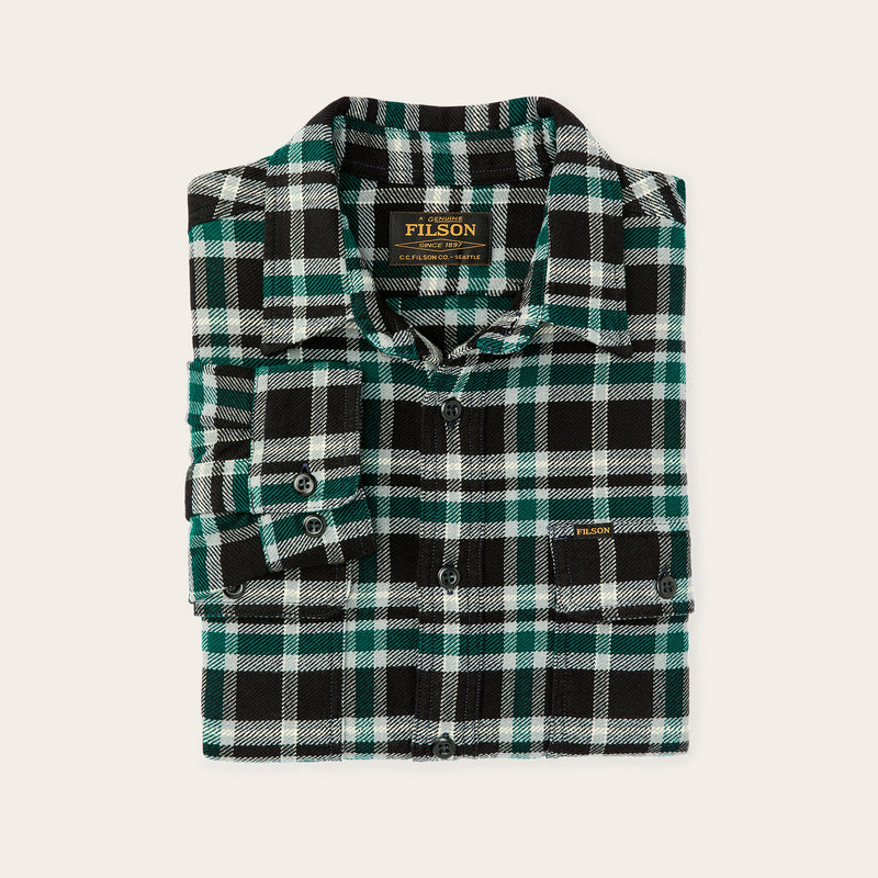 Vintage flannel work shirt by Filson | Black / green plaid (Green)