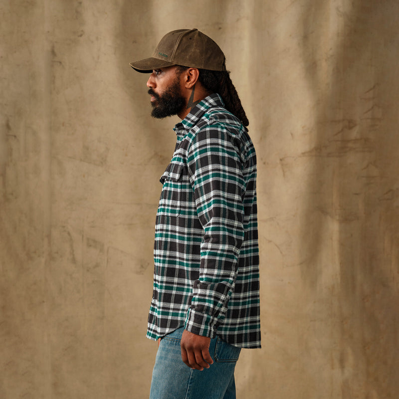Vintage flannel work shirt by Filson | Black / green plaid (Green)