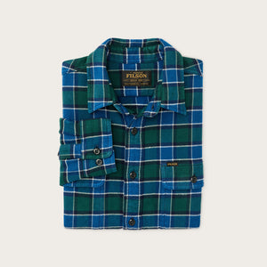 Vintage flannel work shirt by Filson | Blue / green plaid (Blue)