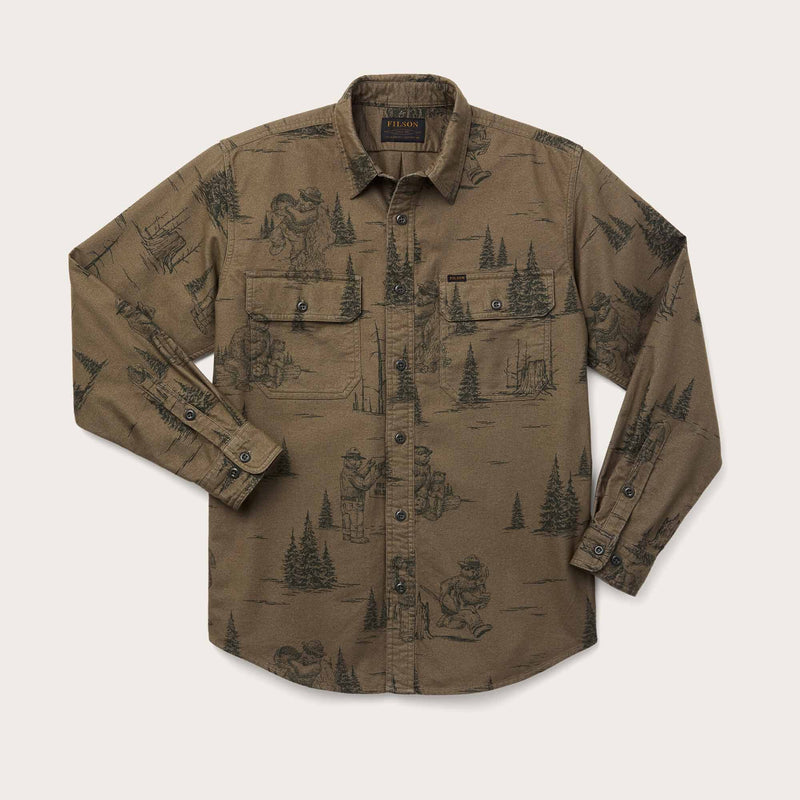 Smokey bear field flannel shirt by Filson | Light olive/deep for (Green)