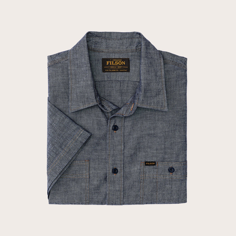 Short sleeve chambray shirt by Filson | Rinse indigo (Blue)