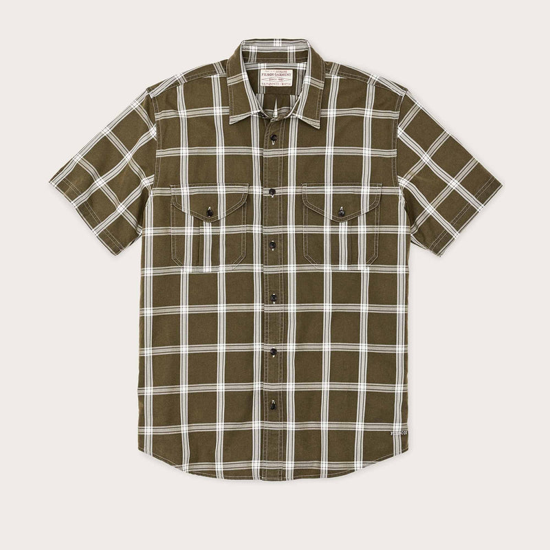 Short sleeve lightweight alaskan guide shirt by Filson | Green / white plaid (Multicolor)