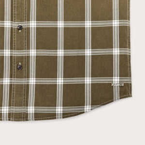 Short sleeve lightweight alaskan guide shirt by Filson | Green / white plaid (Multicolor)