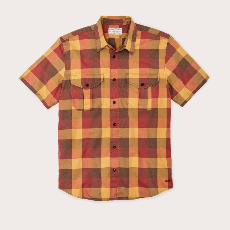 Short sleeve lightweight alaskan guide shirt by Filson | Red / yellow / brown (Multicolor)