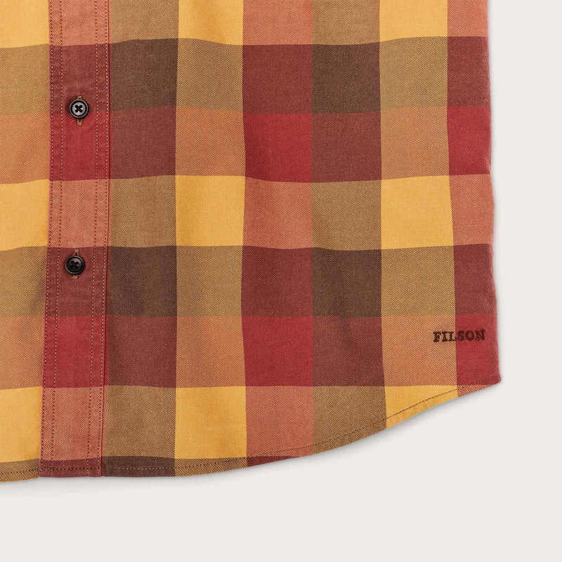 Short sleeve lightweight alaskan guide shirt by Filson | Red / yellow / brown (Multicolor)