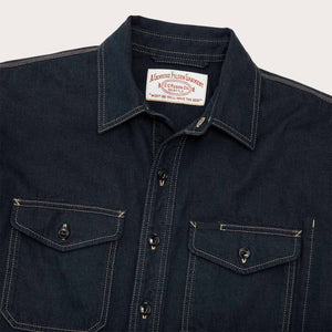 Lined denim work shirt by Filson | Mid-wash indigo (Blue)