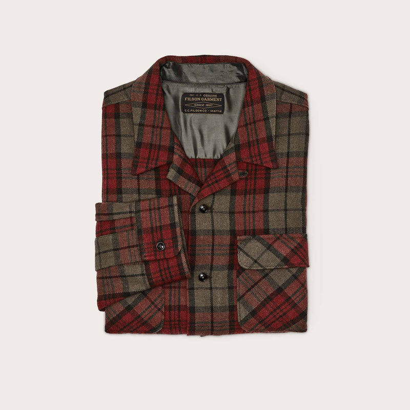 Buckner wool camp shirt by Filson | Olive / red / multi (Multicolor)