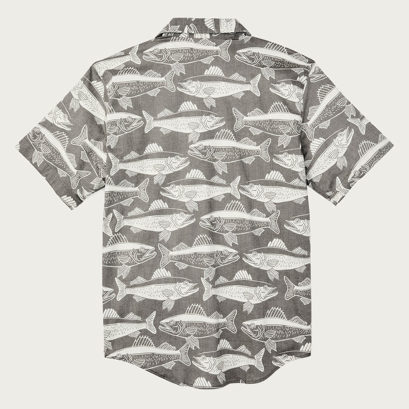 Twin lakes short sleeve sport shirt by Filson | Beluga / print (Gray)