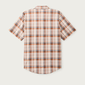 Twin lakes short sleeve sport shirt by Filson | Beige / rust plaid (Beige)