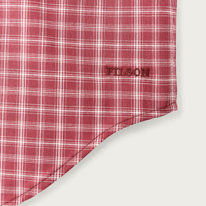Twin lakes short sleeve sport shirt by Filson | Brick / cream plaid (Red)