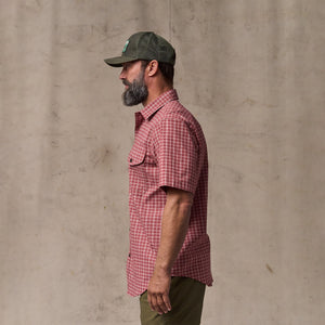 Twin lakes short sleeve sport shirt by Filson | Brick / cream plaid (Red)