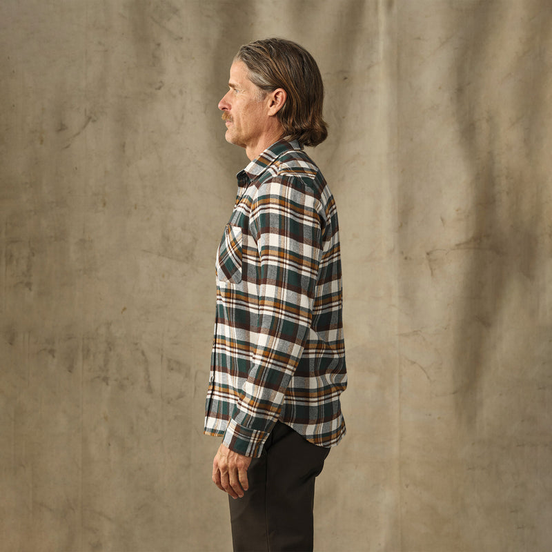 Rangeland flannel shirt by Filson | Green / bronze plaid (Green)