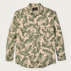Lightweight alaskan guide shirt by Filson | Khaki / print (Green)