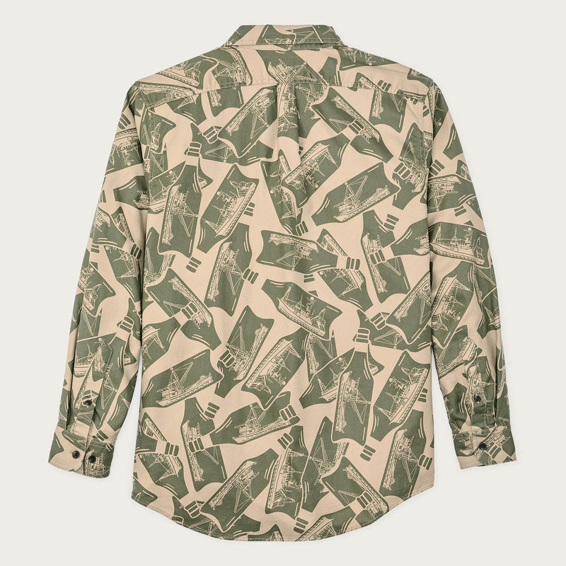 Lightweight alaskan guide shirt by Filson | Khaki / print (Green)