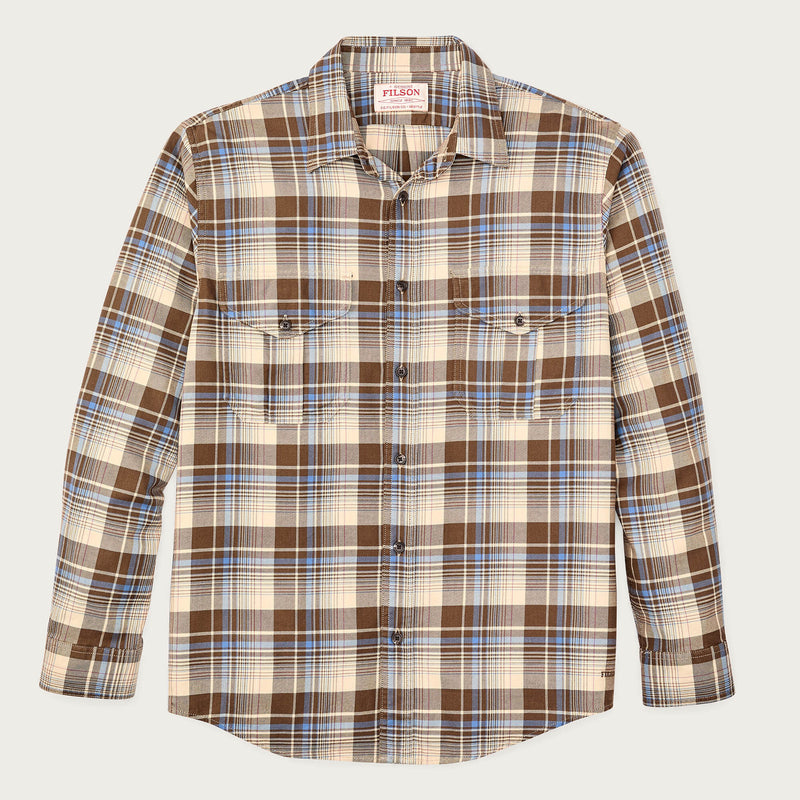 Lightweight alaskan guide shirt by Filson | Cream / blue / multi (Brown)