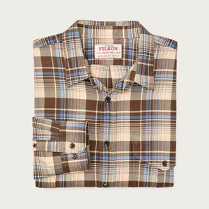 Lightweight alaskan guide shirt by Filson | Cream / blue / multi (Brown)