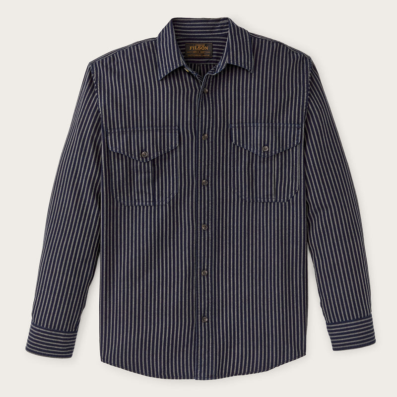 Lightweight alaskan guide shirt by Filson | Indigo / ticking str (Blue)