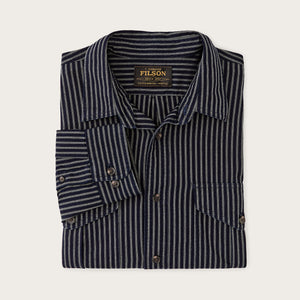 Lightweight alaskan guide shirt by Filson | Indigo / ticking str (Blue)