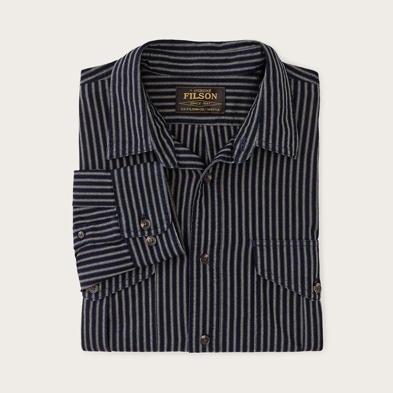 Lightweight alaskan guide shirt by Filson | Indigo / ticking str (Blue)